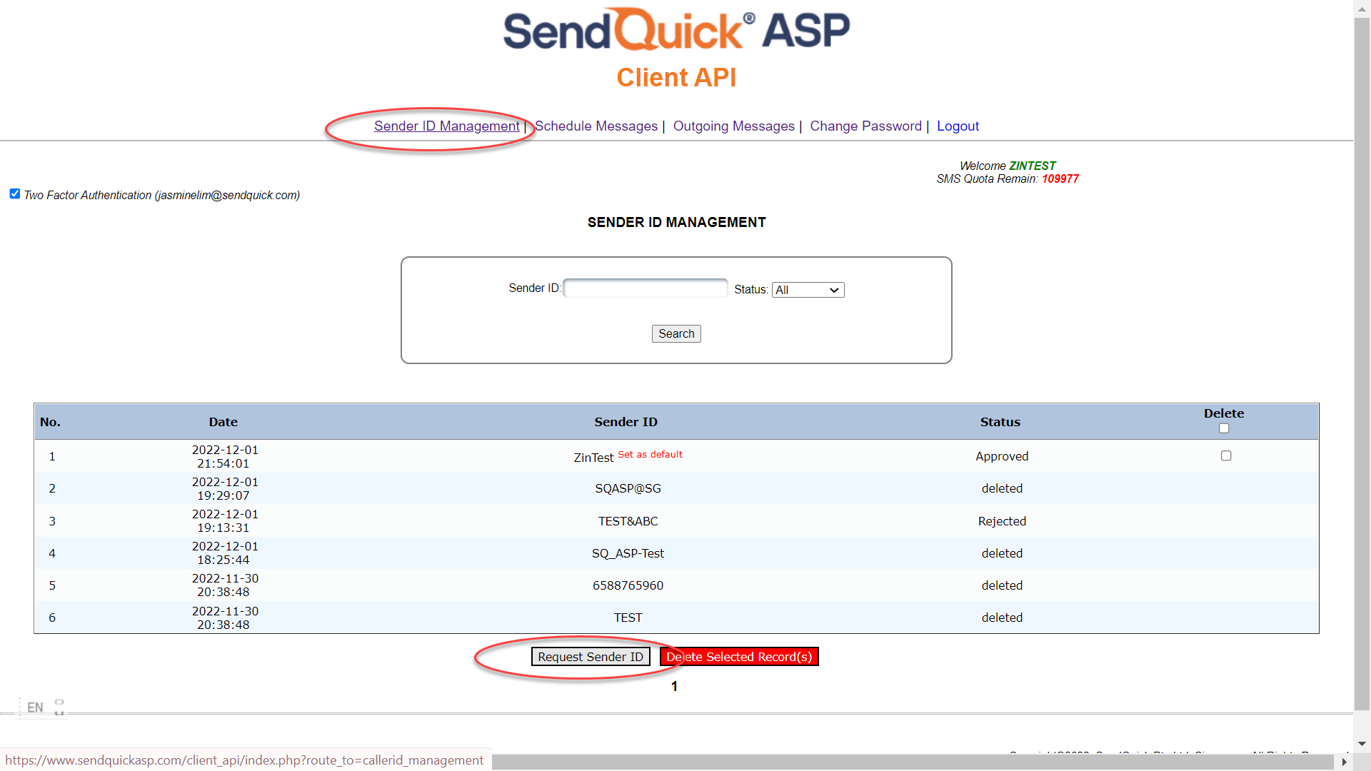 SendQuick’s portal Full SSIR Regime Info | SendQuick