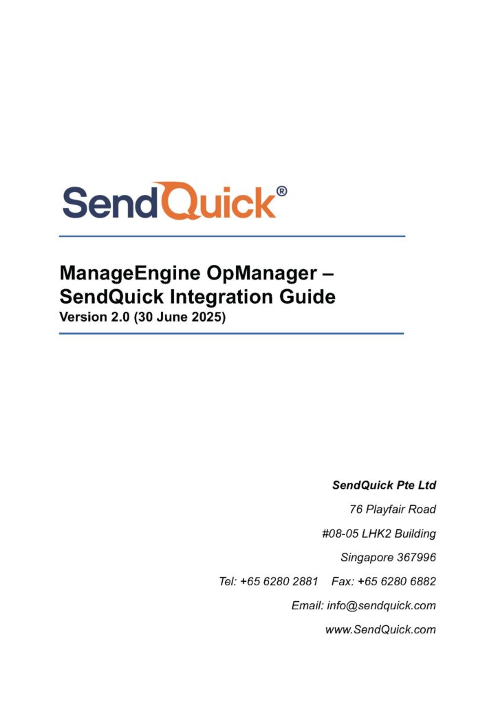 Partner Integration Manual for SMS Messaging | SendQuick