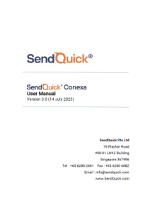 SendQuick Conexa User Manual Version 3.0