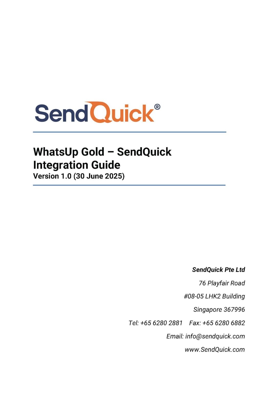 Partner Integration Manual for SMS Messaging | SendQuick